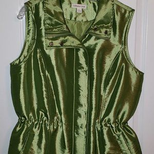 Coldwater Creek Zip, Button, & Cinch Vest